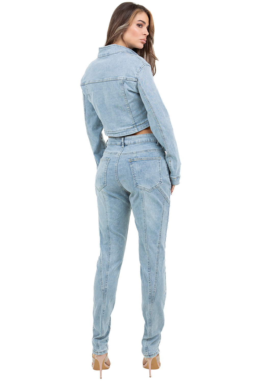 WOMEN FASHION DENIM TWO PIECE PANTS SET