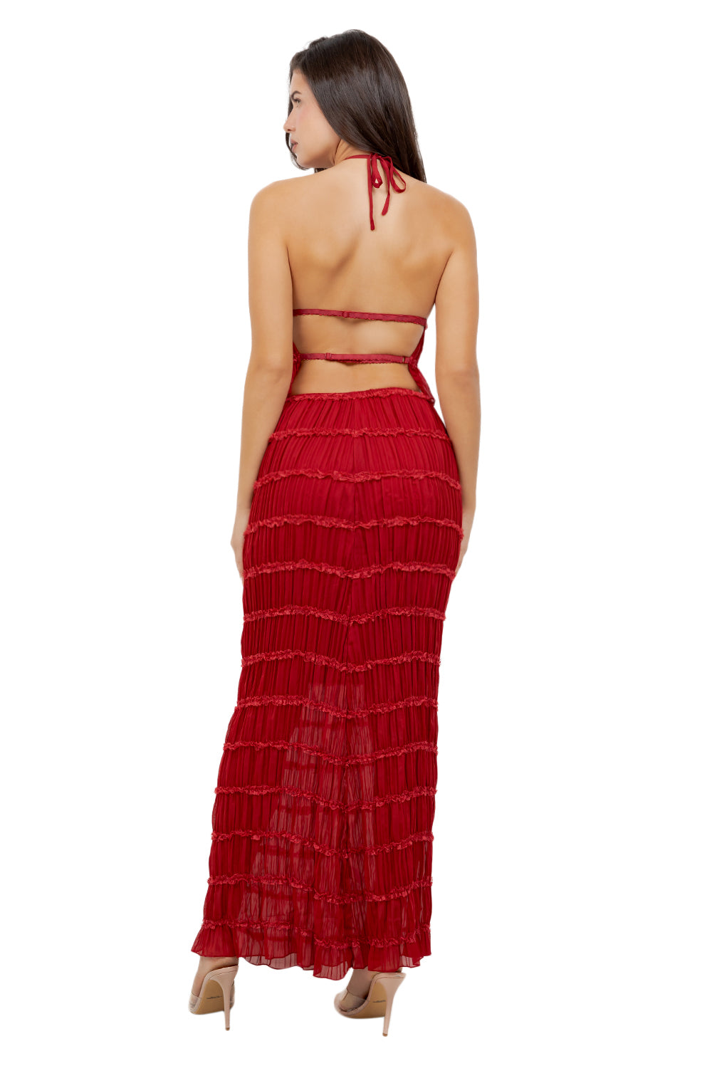 WOMEN FASHION SUMMER BEACH SKIRT AND CROP TOP SET
