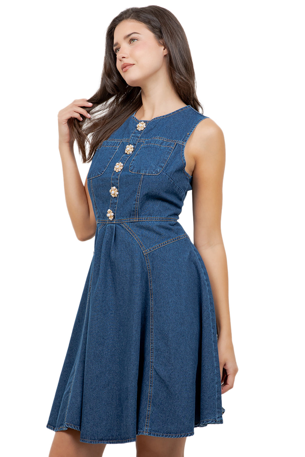 WOMEN FASHION DENIM MINI DRESS