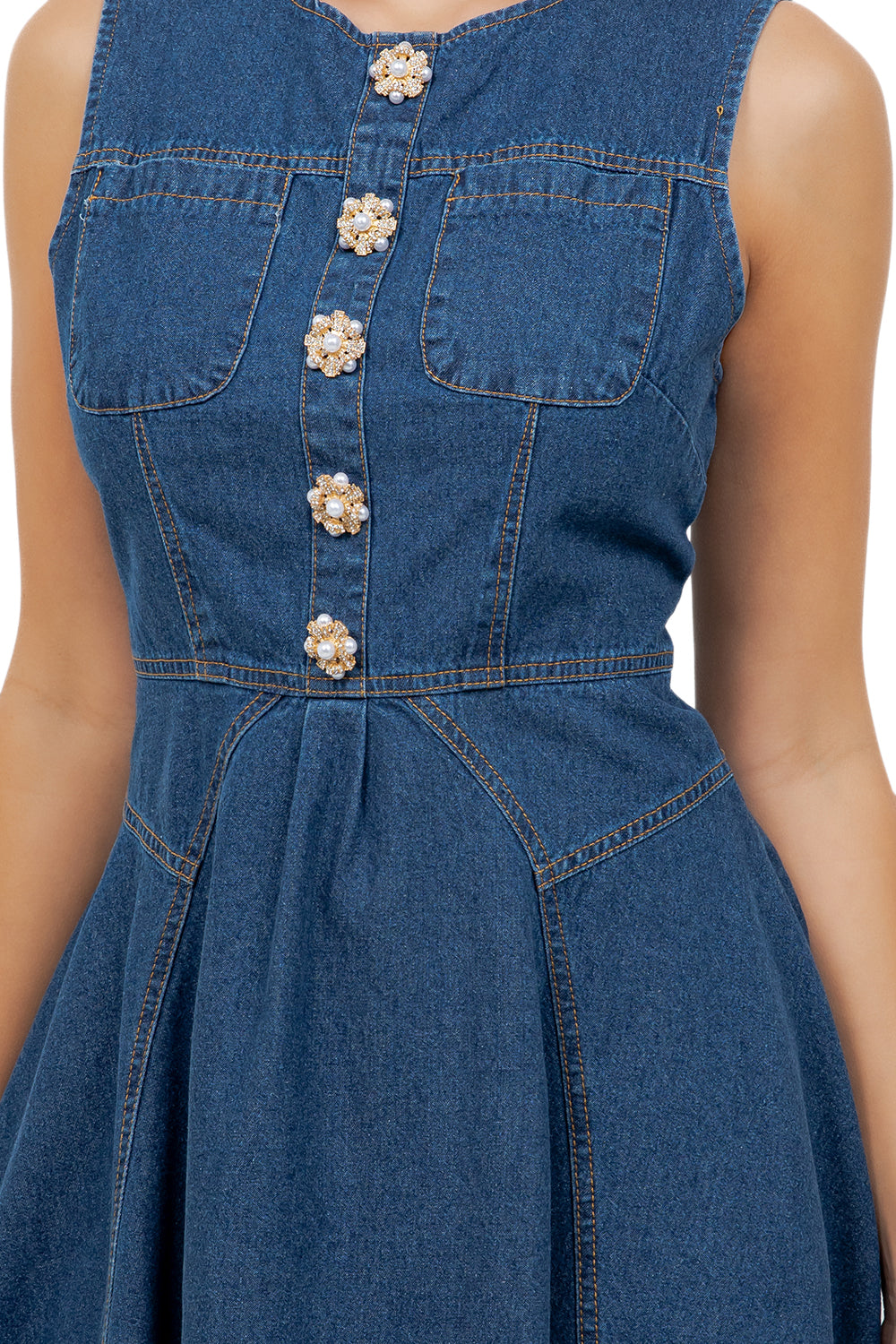 WOMEN FASHION DENIM MINI DRESS