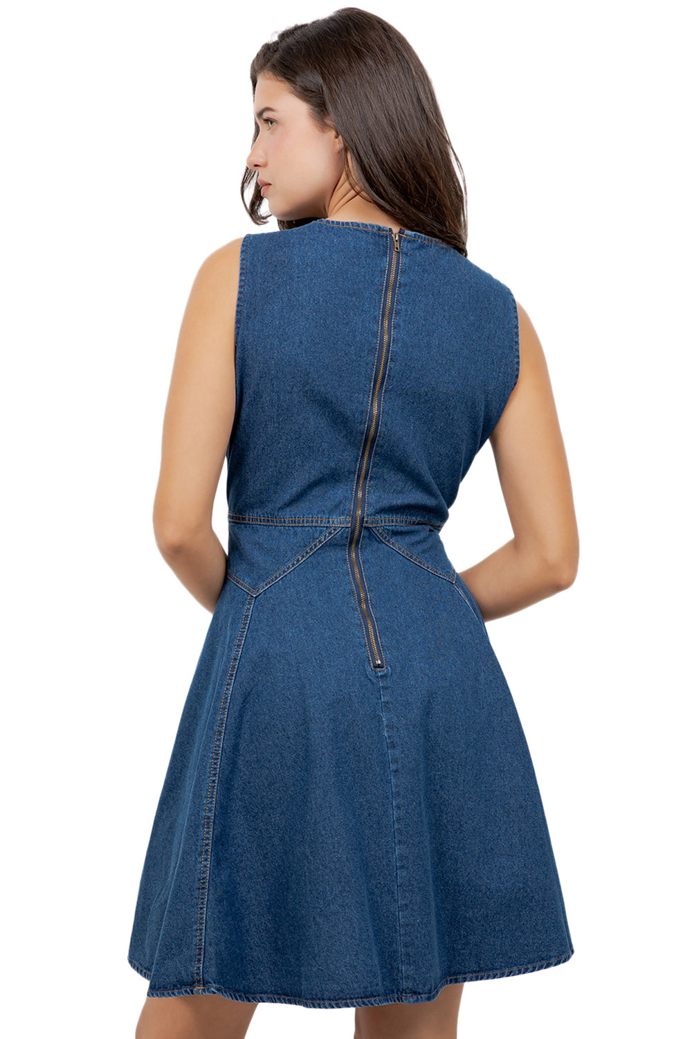 WOMEN FASHION DENIM MINI DRESS