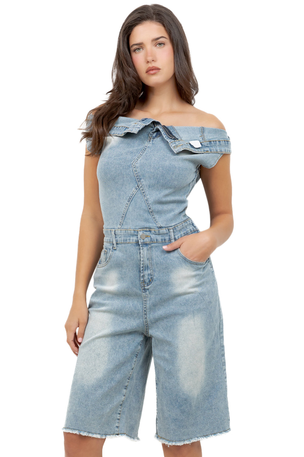 WOMEN FASHION DENIM ROMPER