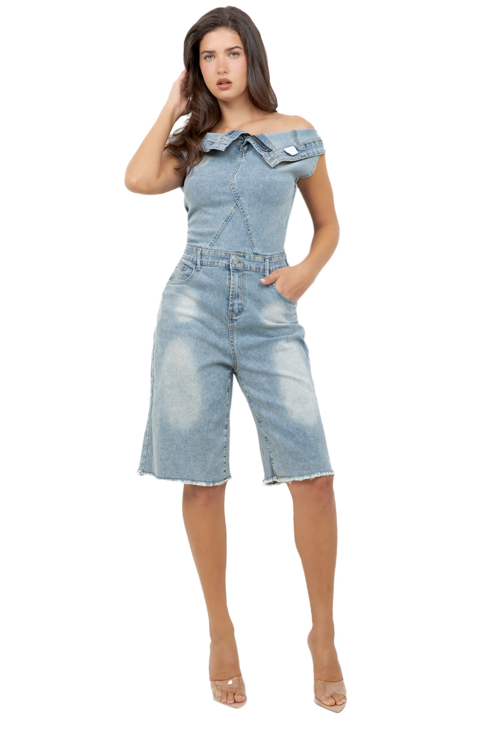 WOMEN FASHION DENIM ROMPER