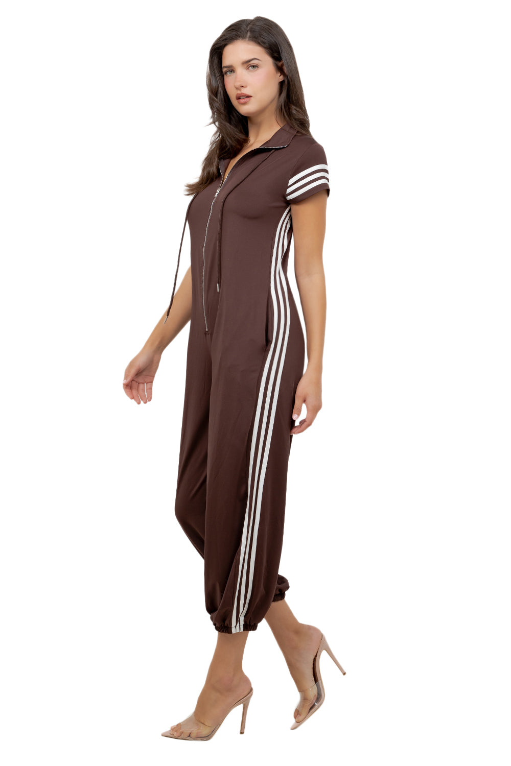 WOMEN FASHION SHORT SLEEVES JOGGER JUMPSUIT