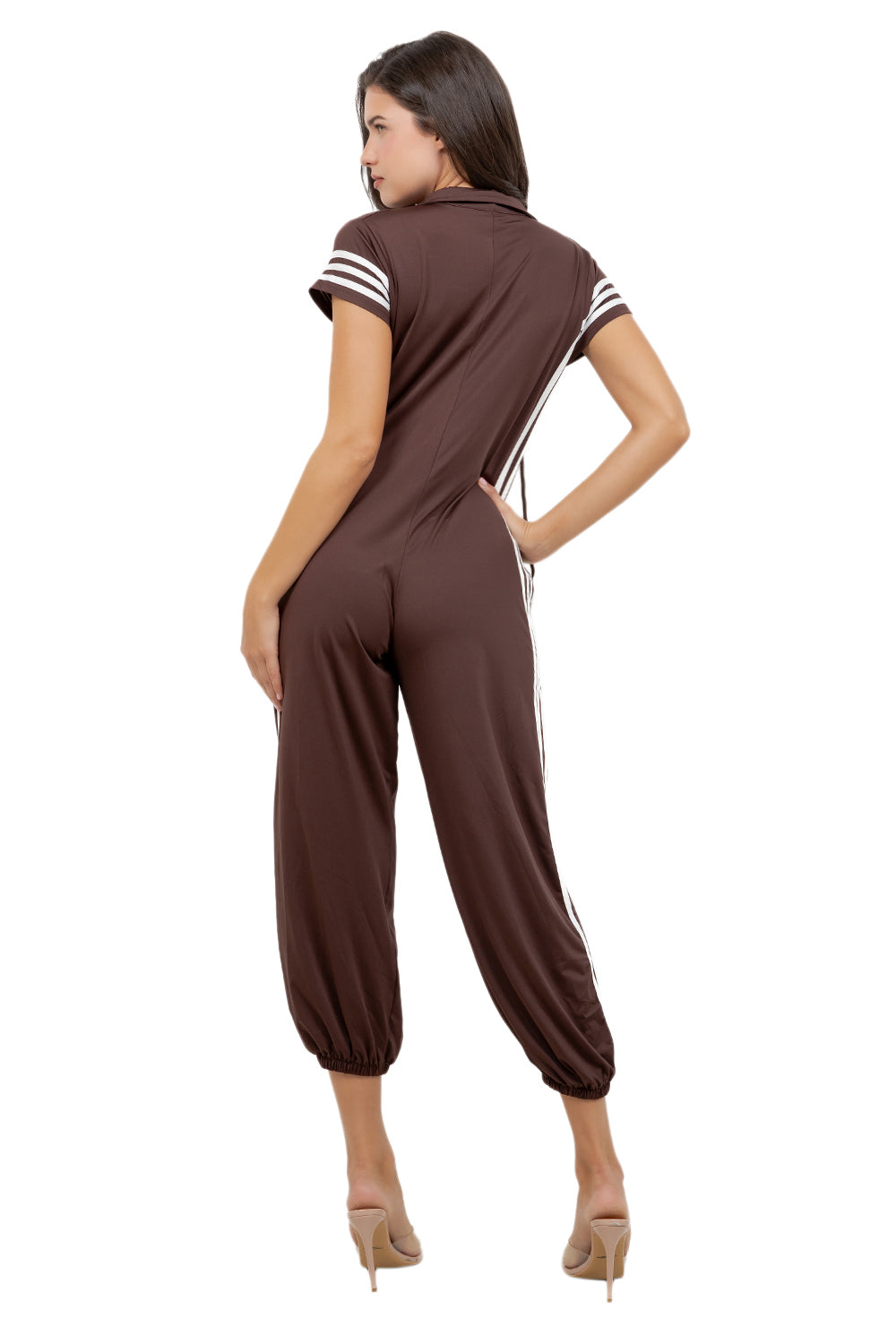 WOMEN FASHION SHORT SLEEVES JOGGER JUMPSUIT
