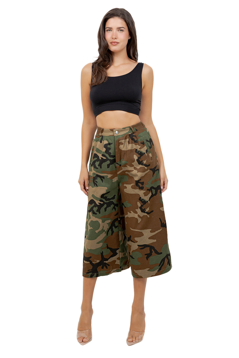 WOMEN FASHION BAGGY CAMO SHORT
