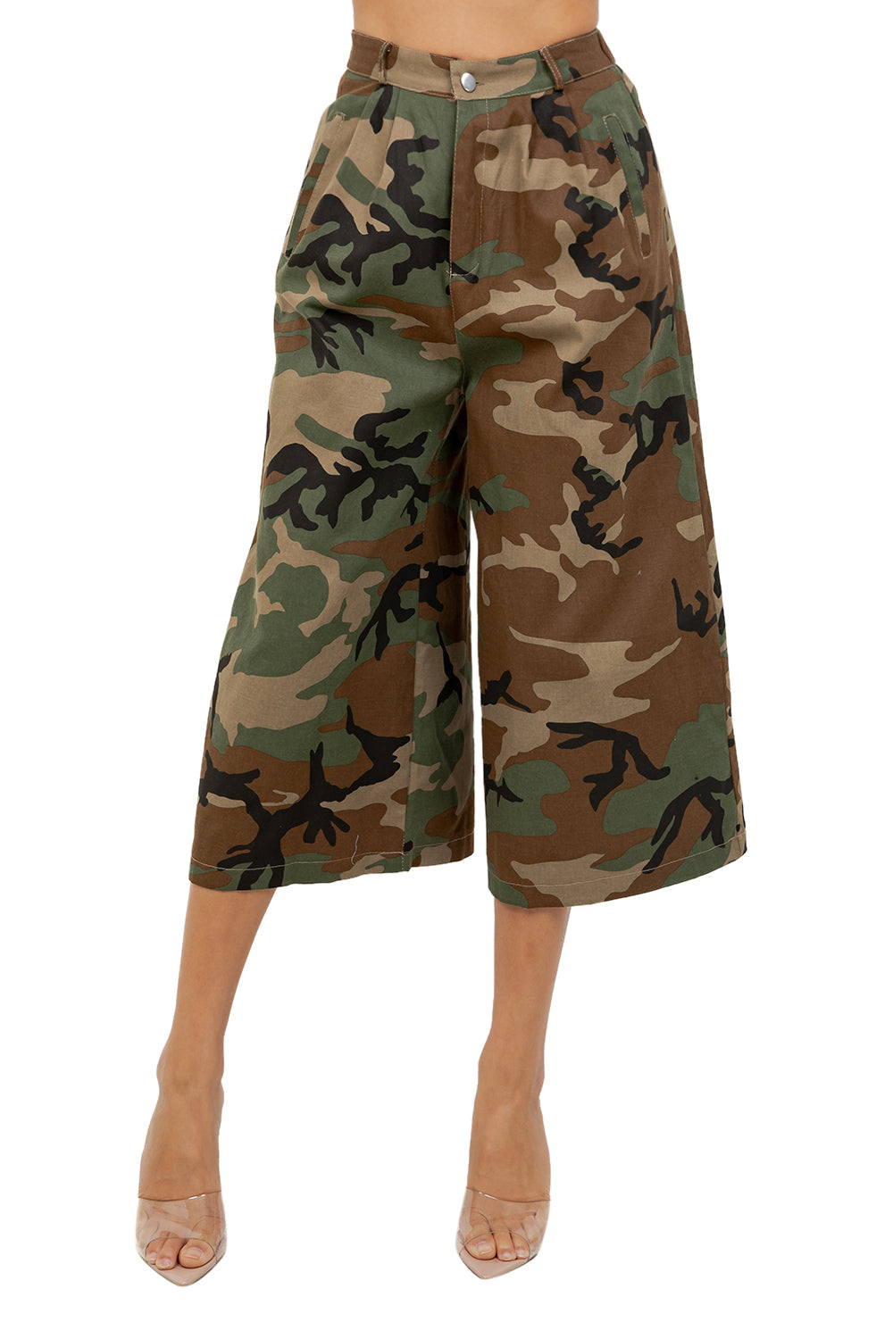 WOMEN FASHION BAGGY CAMO SHORT