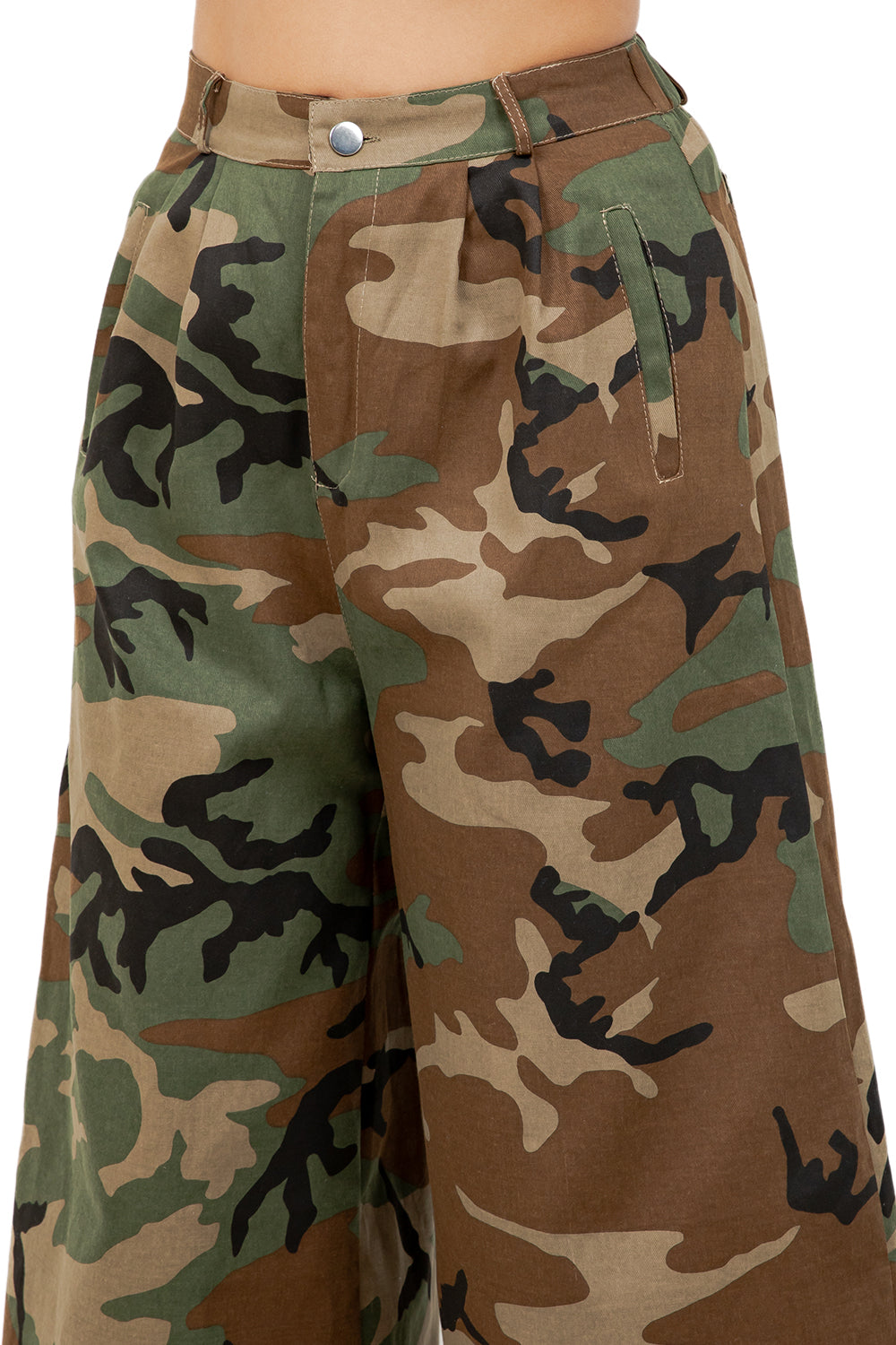 WOMEN FASHION BAGGY CAMO SHORT