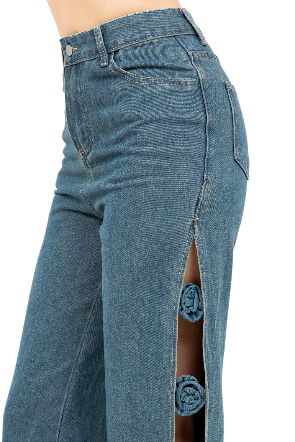 WOMEN FASHION DENIM WIDE LEG JEANS