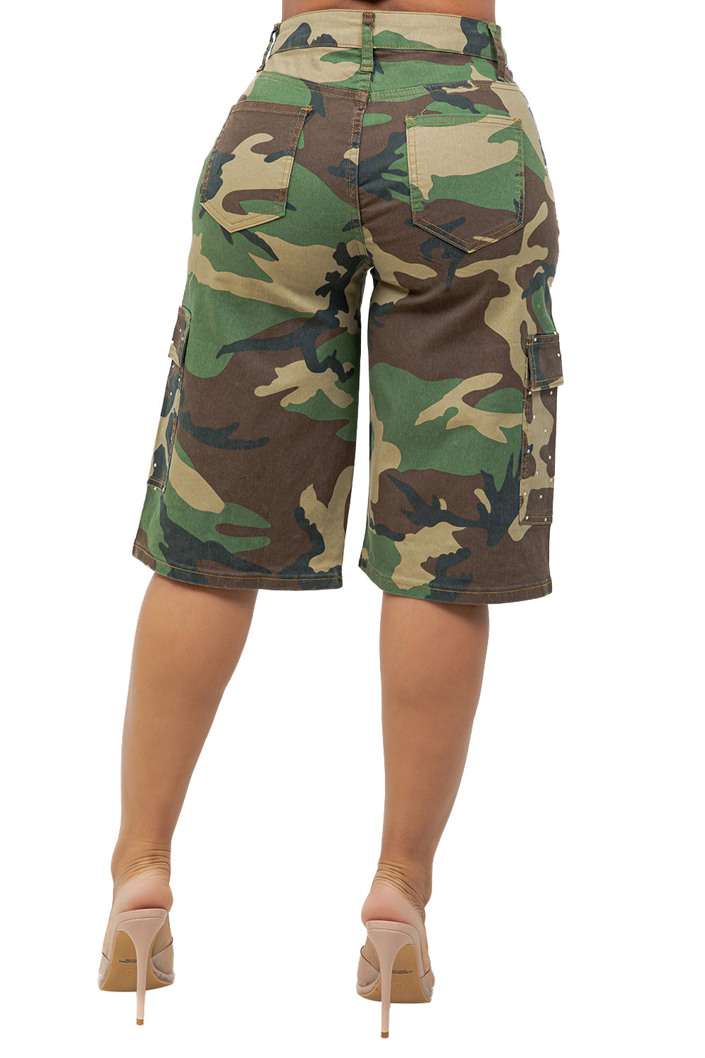 WOMEN FASHION BAGGY CAMO SHORT