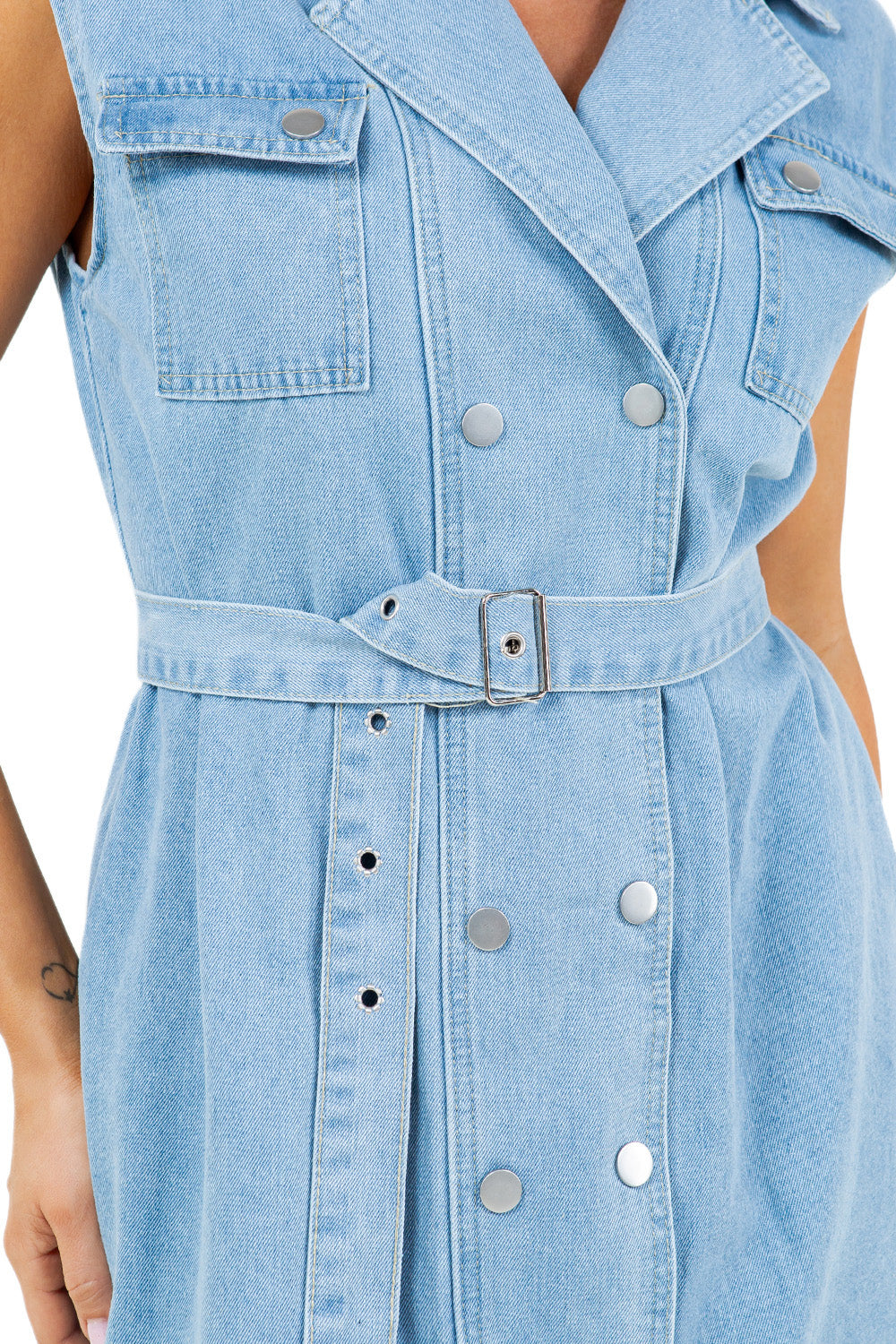 WOMEN FASHION DENIM VEST DRESS