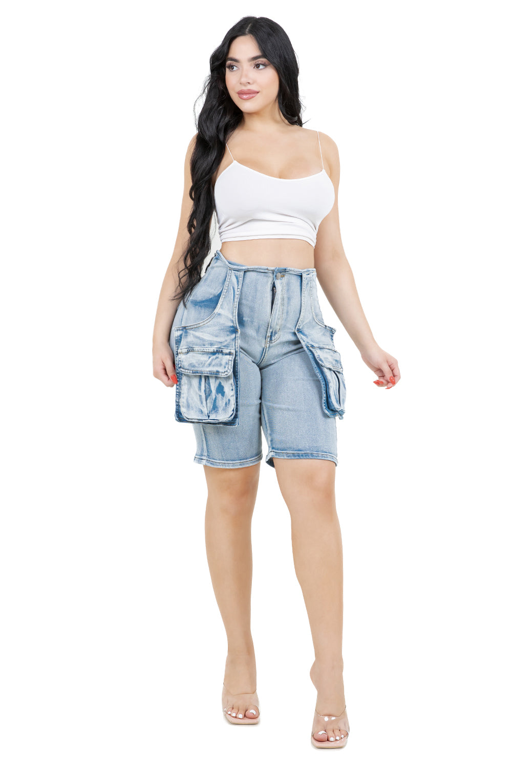 WOMEN FASHION CARGO BERMUDA SHORT