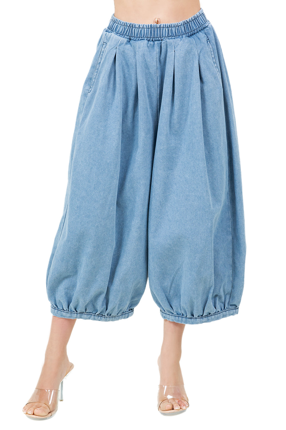WOMEN FASHION HAREM STYLE DENIM PANTS
