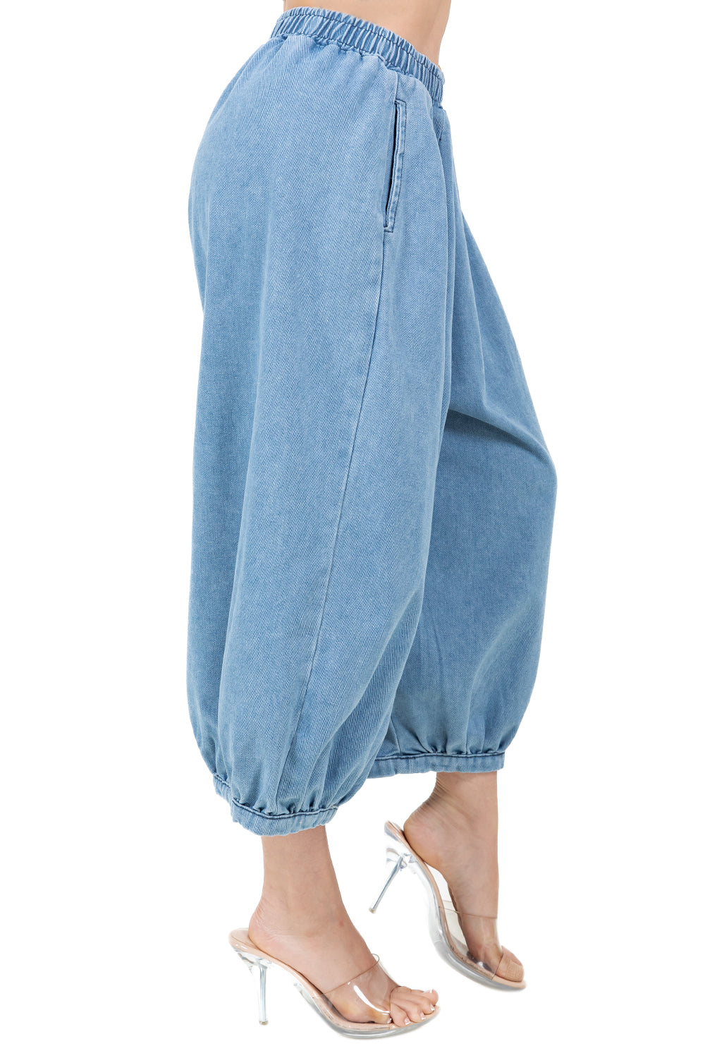 WOMEN FASHION HAREM STYLE DENIM PANTS