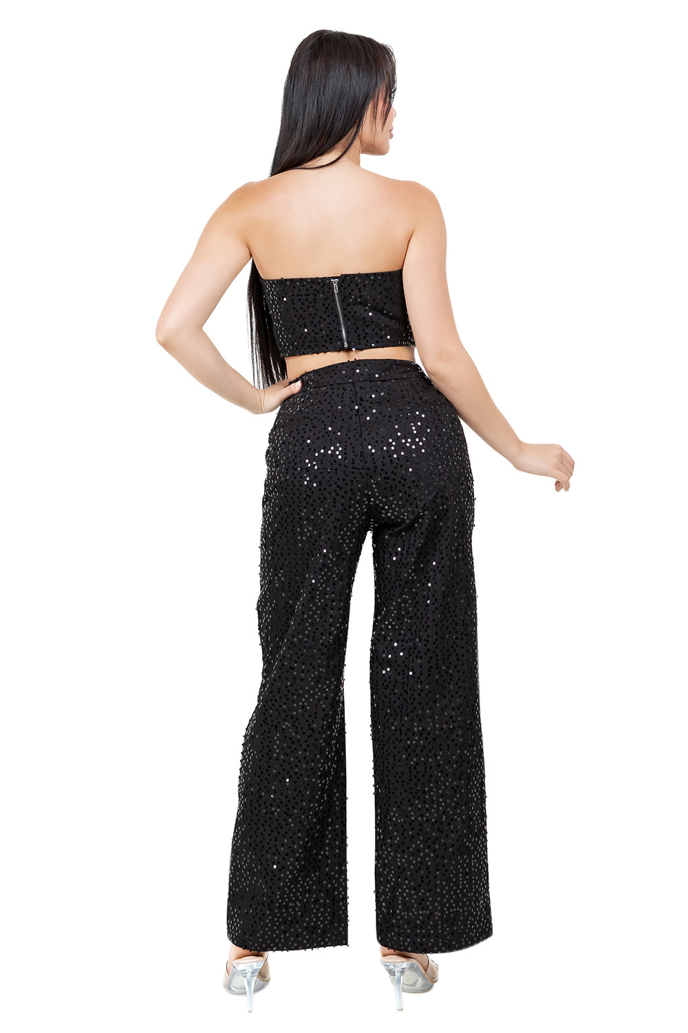 WOMEN FASHION DENIM 2PCS PANTS SET