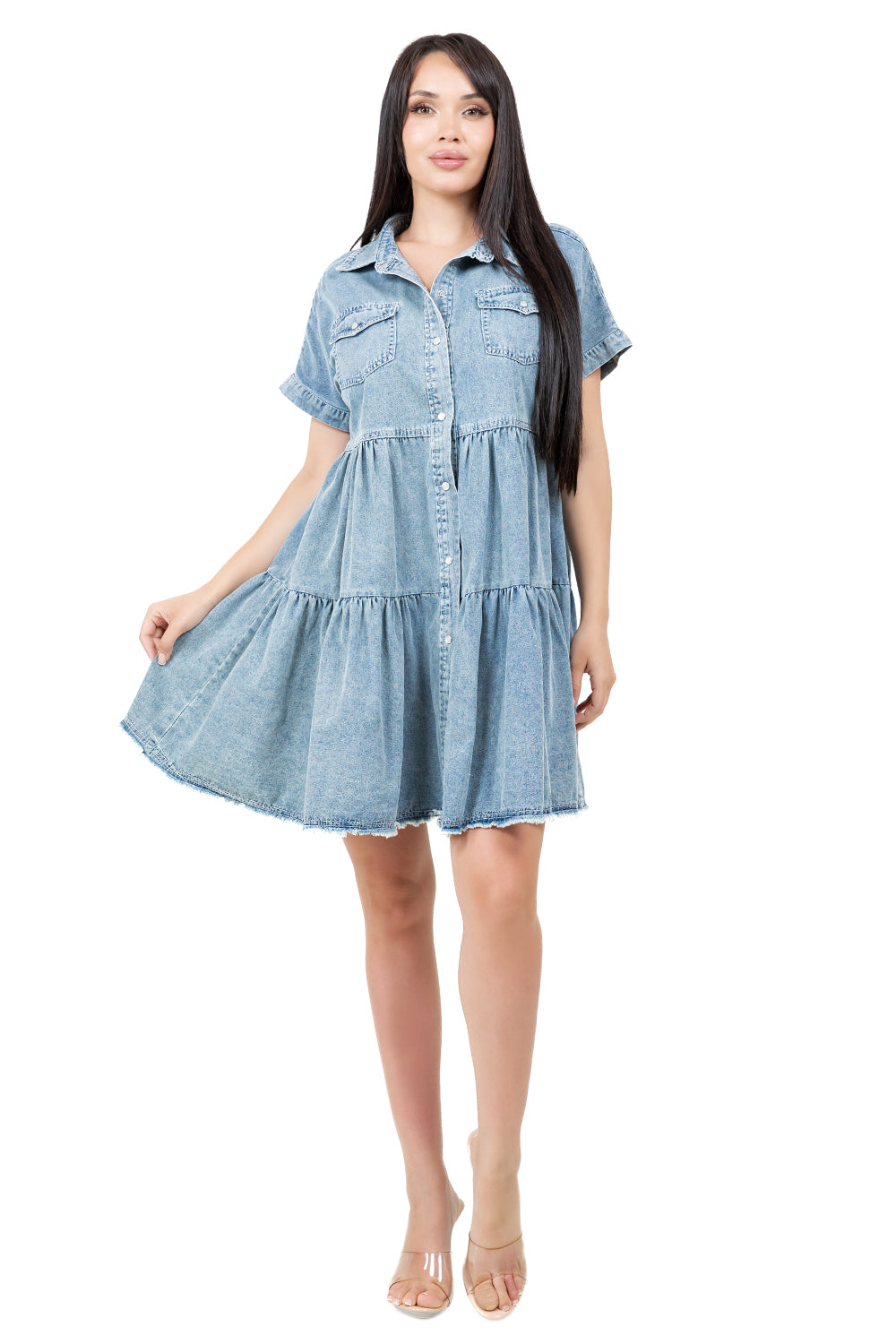 WOMEN FASHION DENIM BABYDOOL DRESS