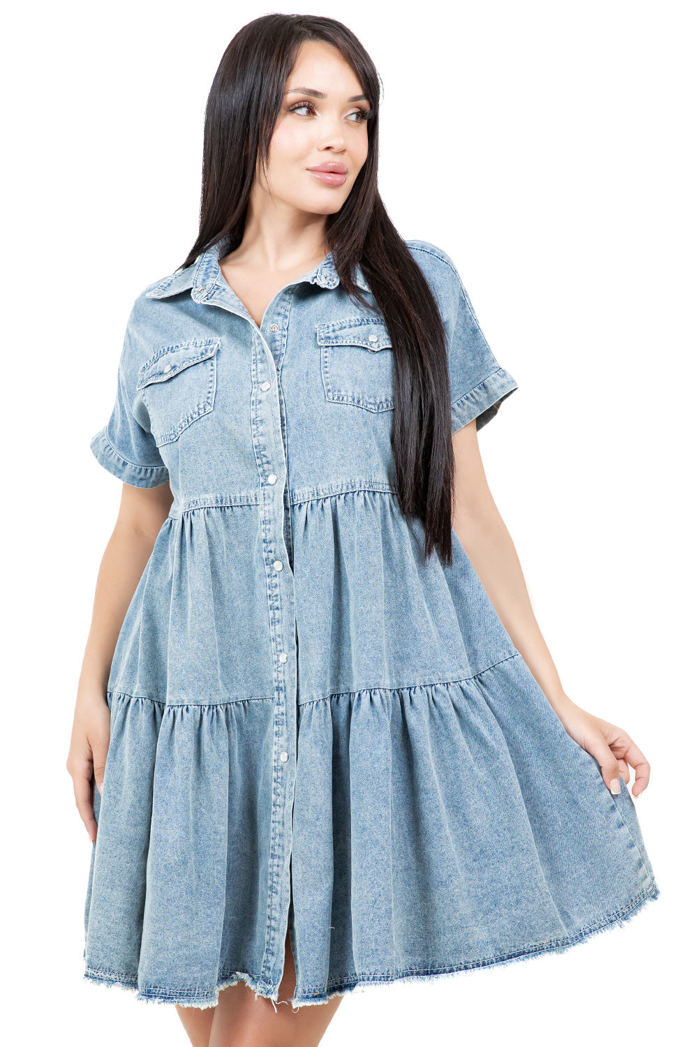 WOMEN FASHION DENIM BABYDOOL DRESS