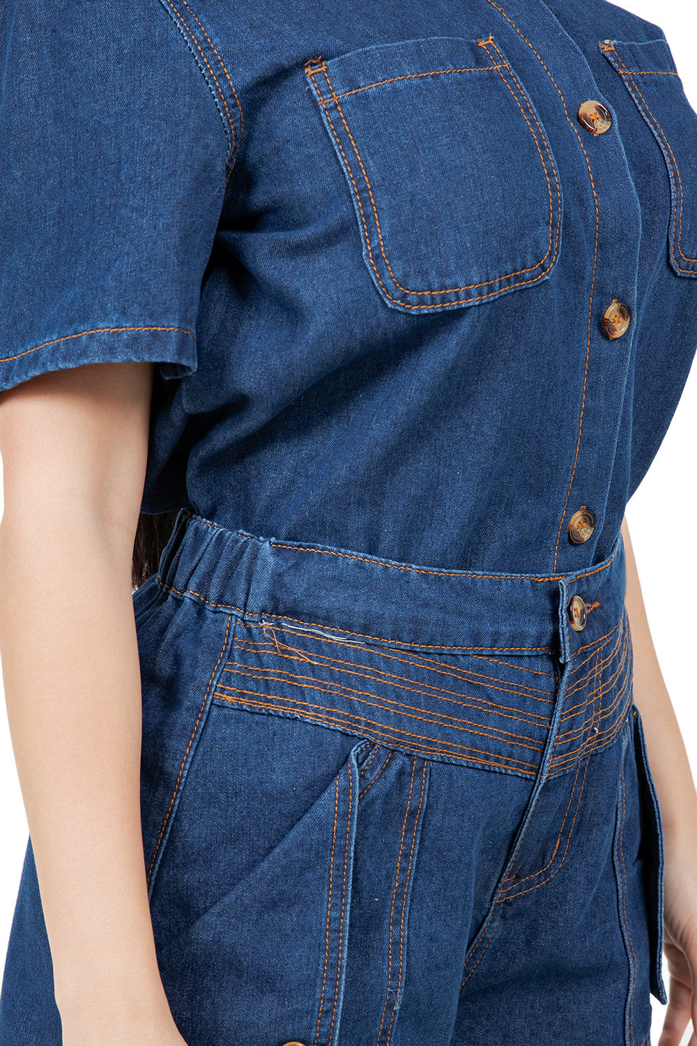 WOMEN FASHION DENIM SHORT TWO PIECE SET