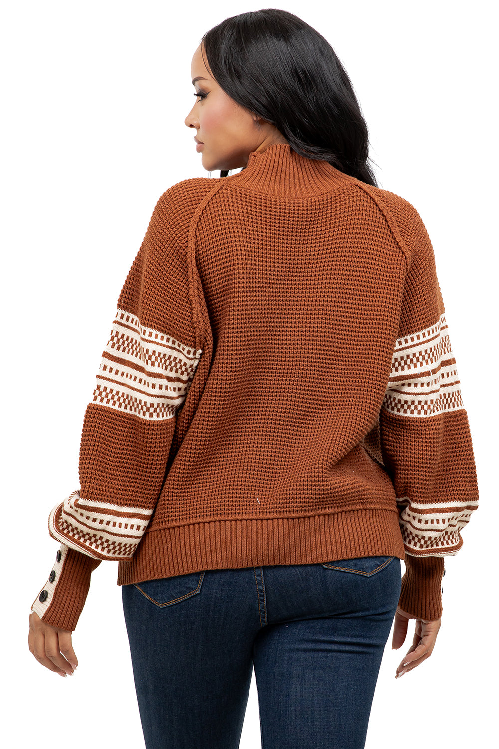 WOMEN FASHION MOCK NECK SWEATER