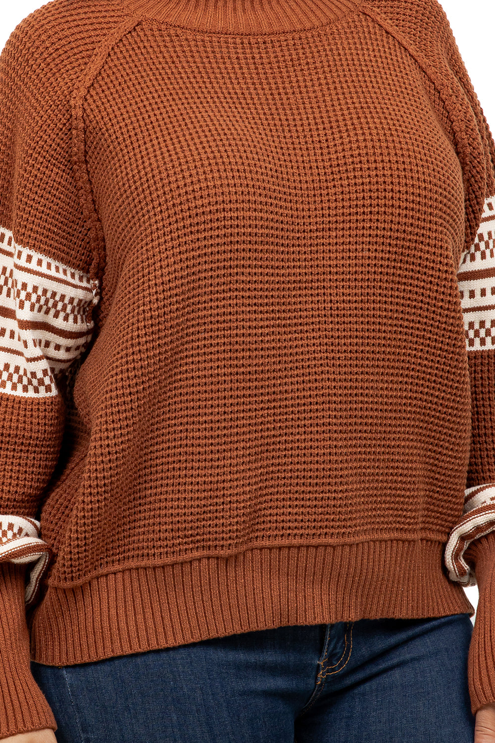 WOMEN FASHION MOCK NECK SWEATER