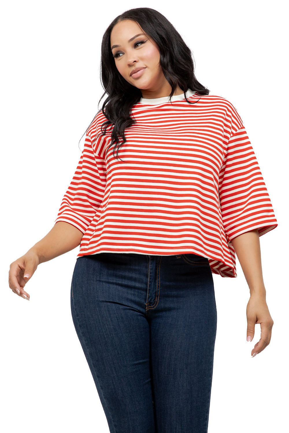 WOMEN FASHION 3/4 BELL SLEEVES T-SHIRT