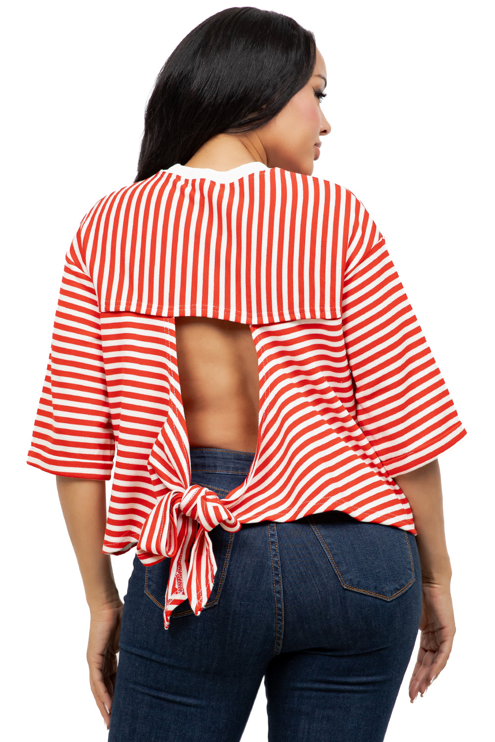 WOMEN FASHION 3/4 BELL SLEEVES T-SHIRT