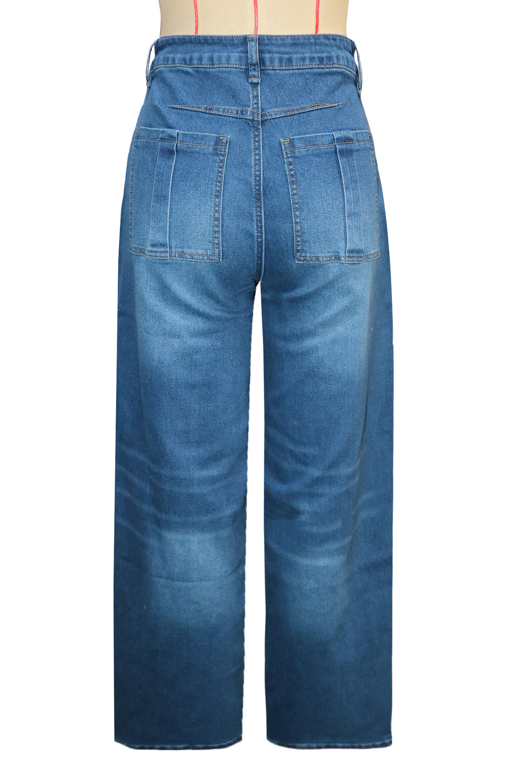 WOMEN FASHION OVERSKIRT DENIM WIDE LEG JEANS