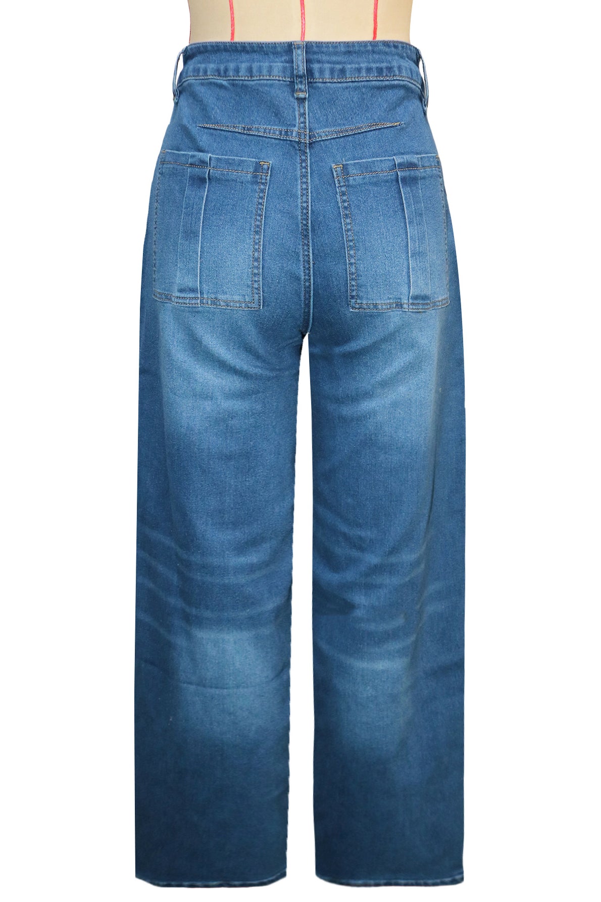 WOMEN FASHION OVERSKIRT DENIM WIDE LEG JEANS