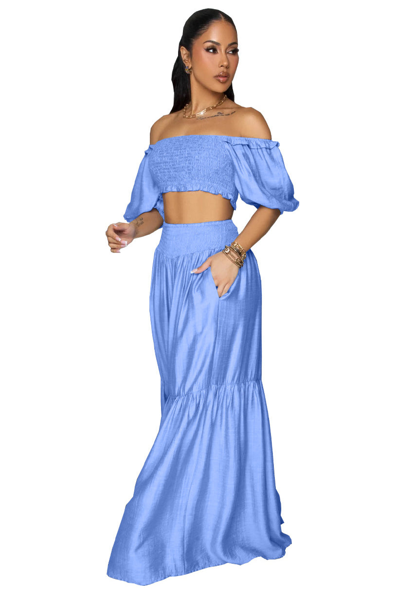 WOMEN FASHION TWO PIECES TOP AND PANTS SET