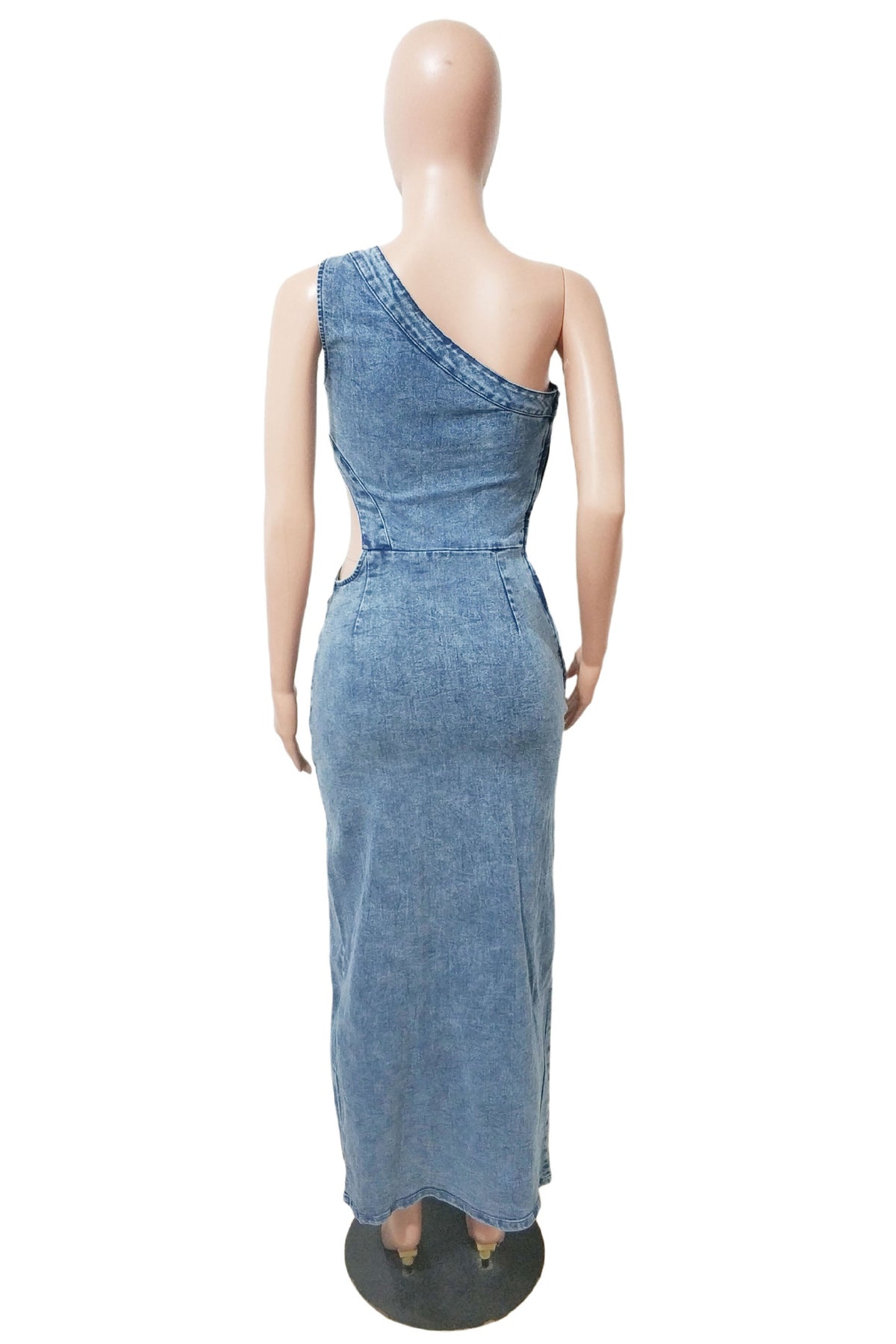WOMEN FASHION DENIM LONG MAXI DRESS