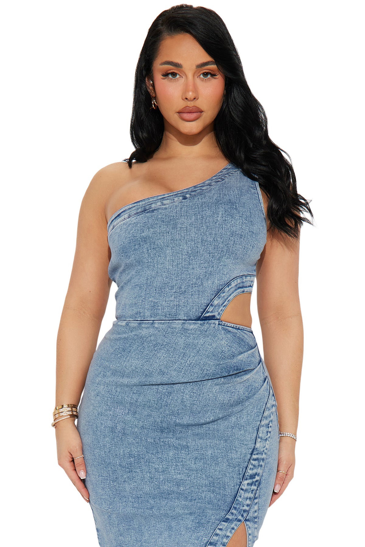 WOMEN FASHION DENIM LONG MAXI DRESS
