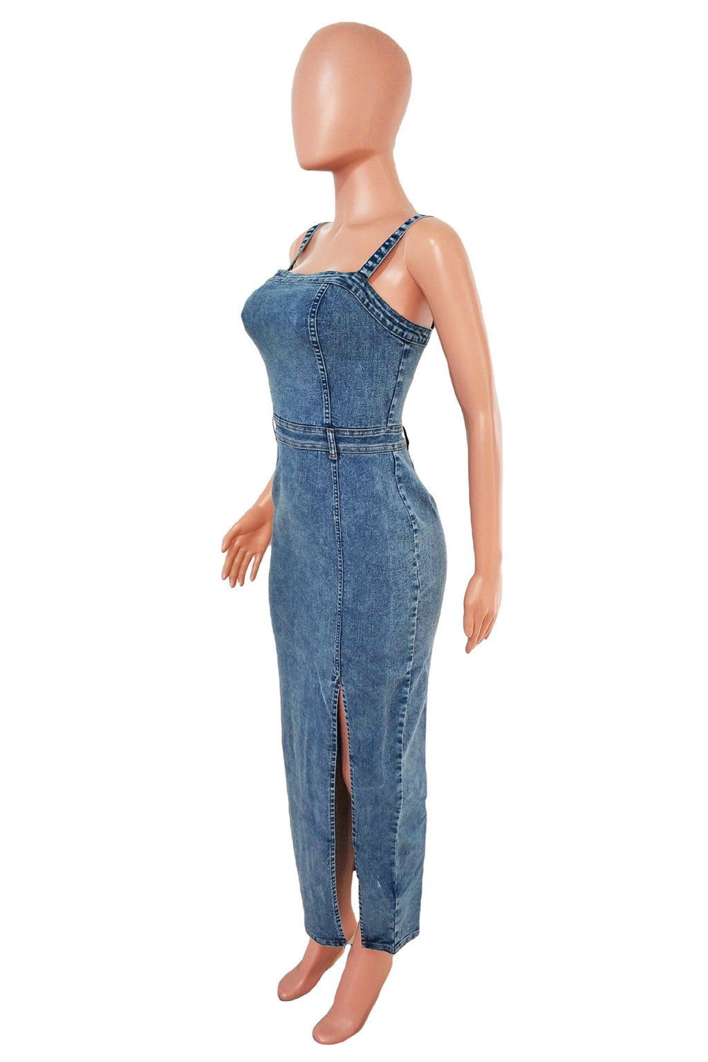 WOMEN FASHION DENIM LONG MAXI DRESS