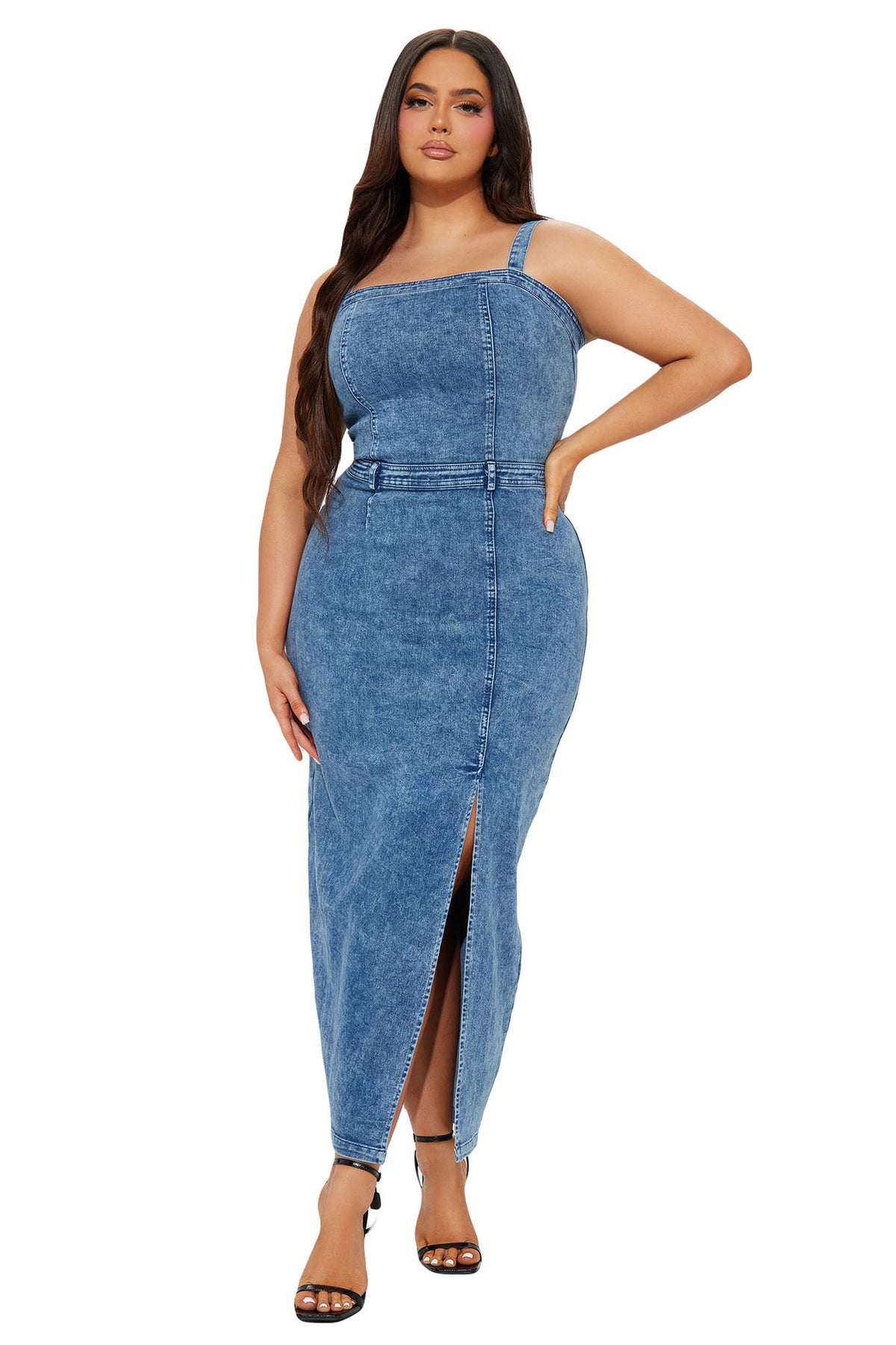 WOMEN FASHION DENIM LONG MAXI DRESS