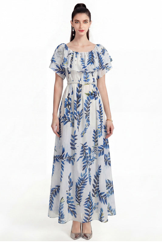 WOMEN FASHION CHIFFON LONG MAXI DRESS