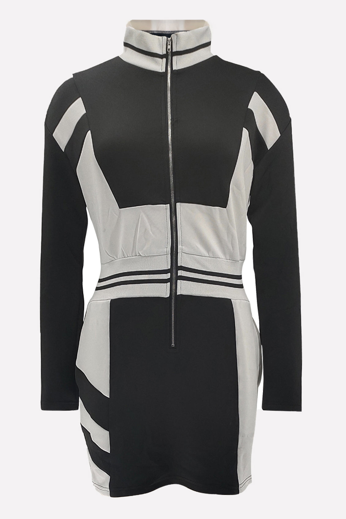 WOMEN FASHION LONG SLEEVE MIDI DRESS