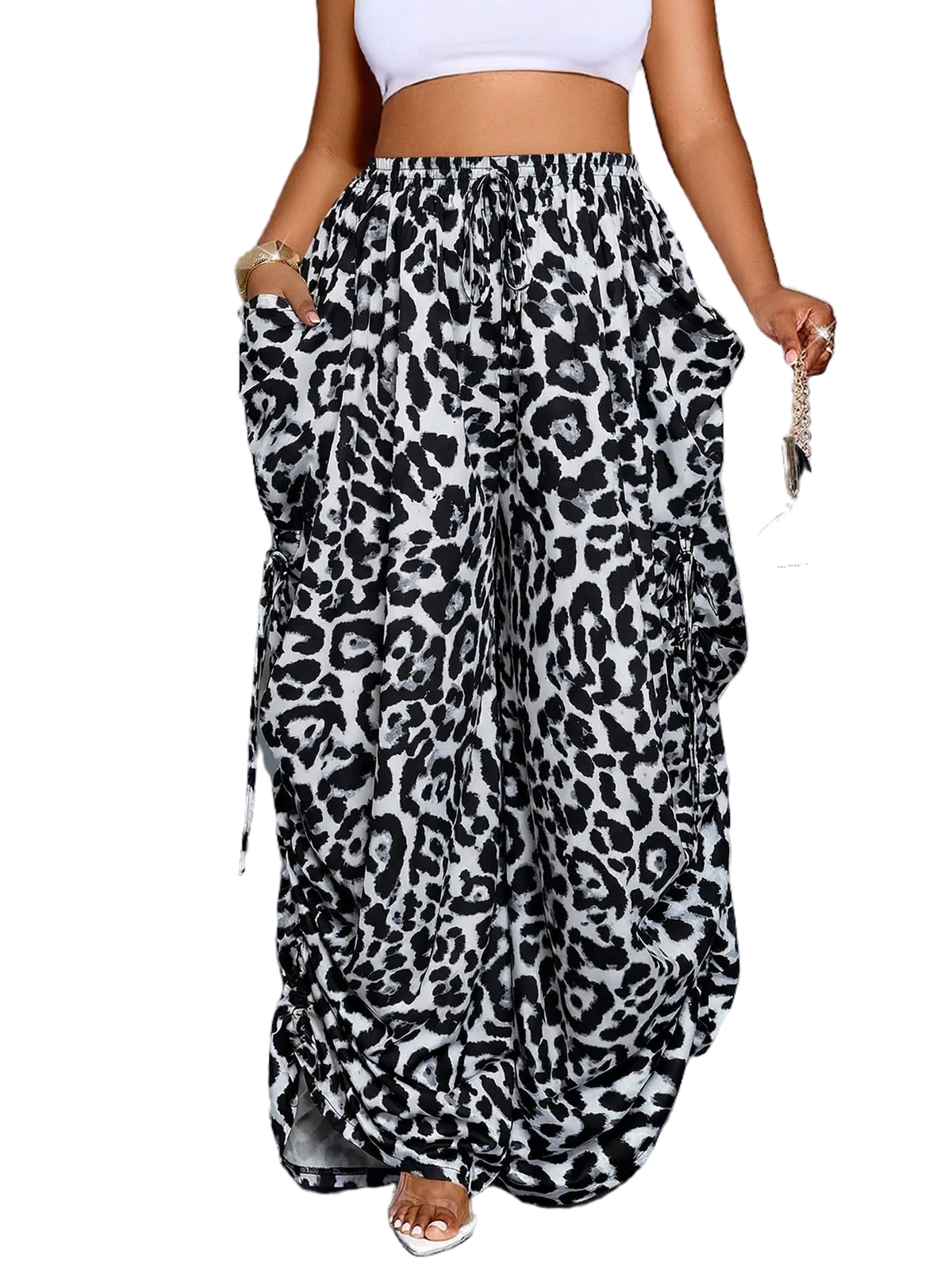 WOMEN FASHION CASUAL WIDE LEG PANTS