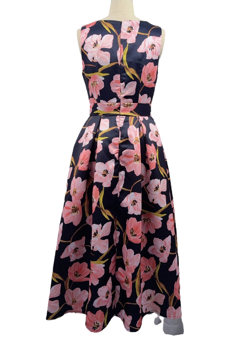 WOMEN FASHION PARTY MIDI LONG SLEEVELESS DRESS