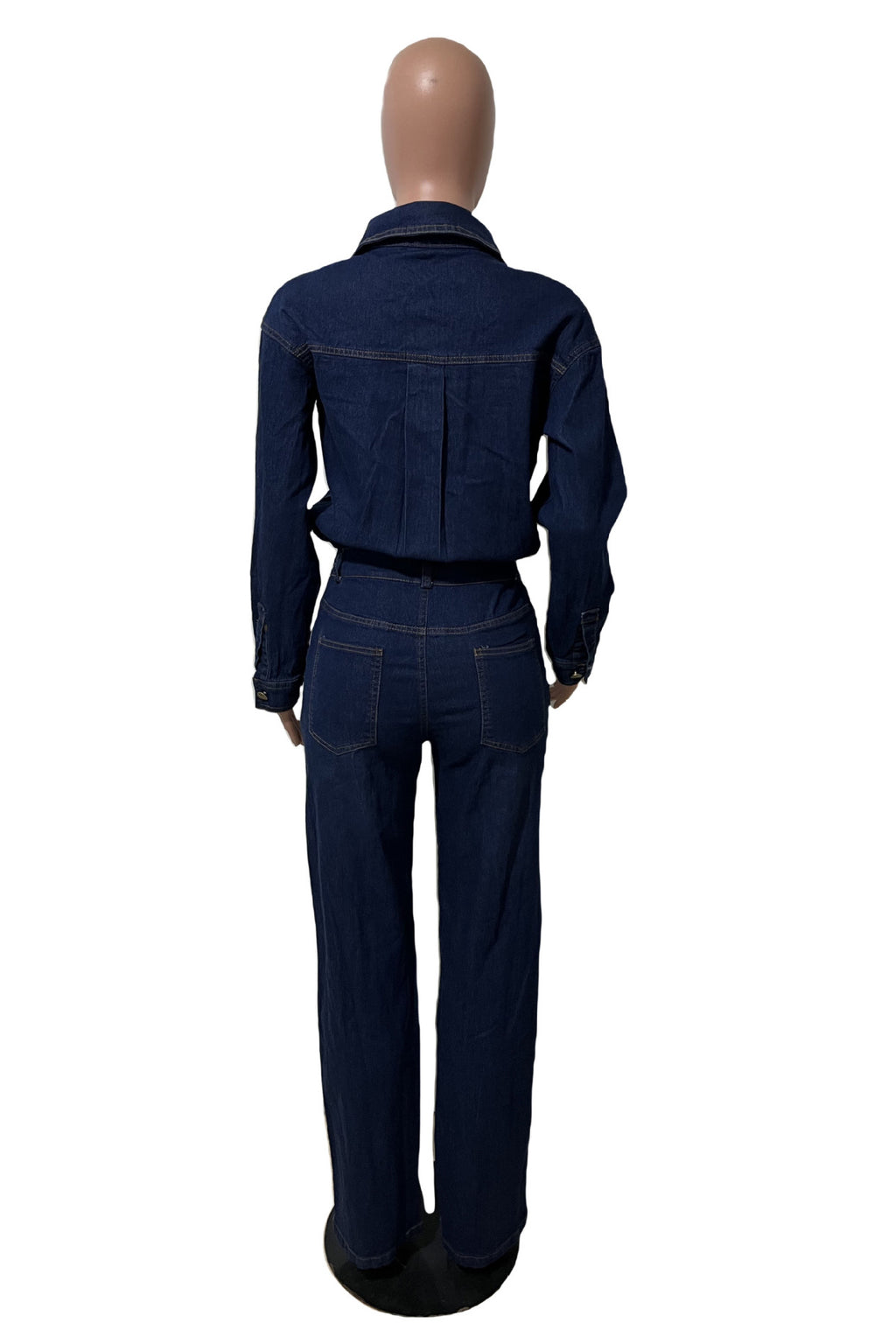 WOMEN FASHION DENIM LONG SLEEVES JUMPSUIT