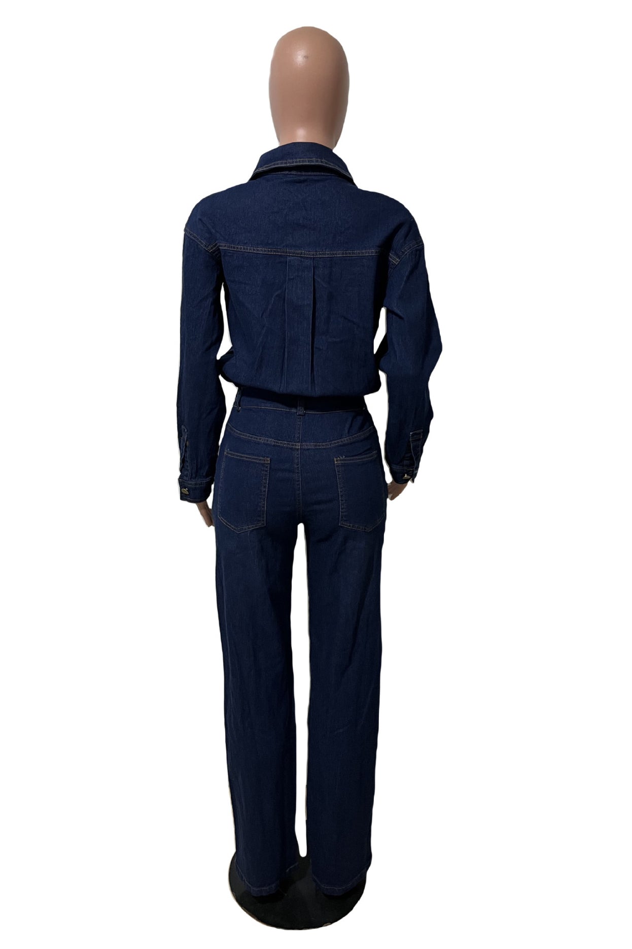 WOMEN FASHION DENIM LONG SLEEVES JUMPSUIT
