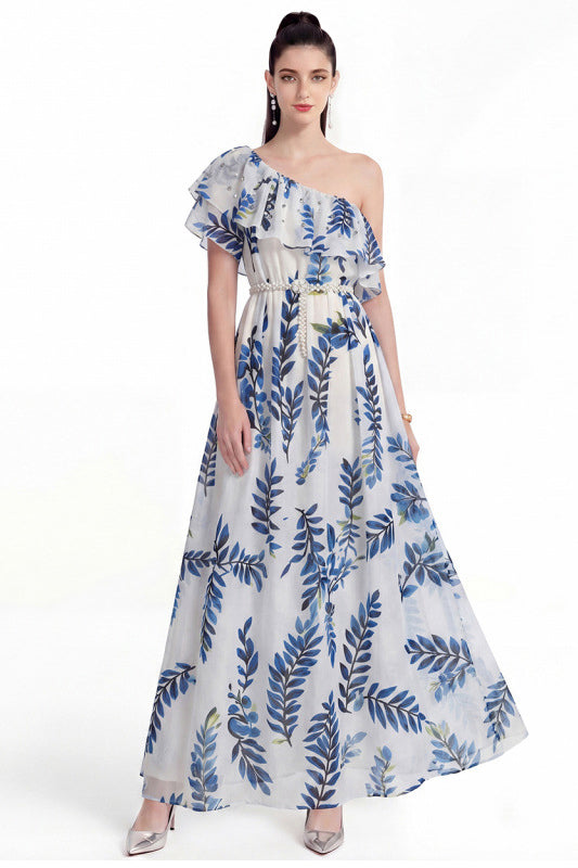 WOMEN FASHION CHIFFON LONG MAXI DRESS