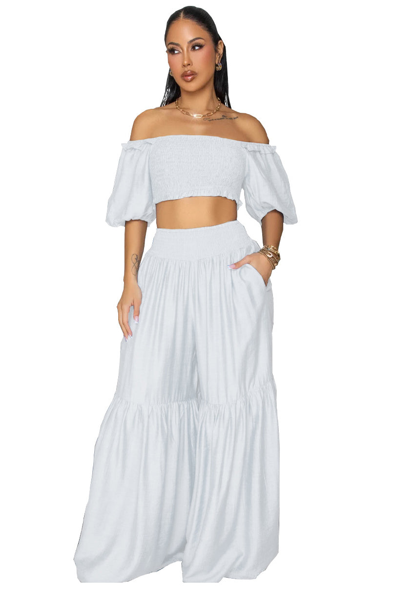 WOMEN FASHION TWO PIECES TOP AND PANTS SET