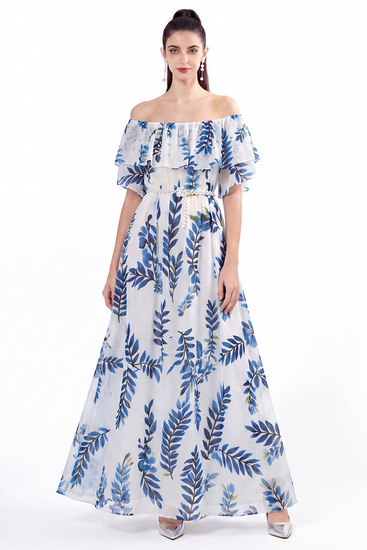 WOMEN FASHION CHIFFON LONG MAXI DRESS