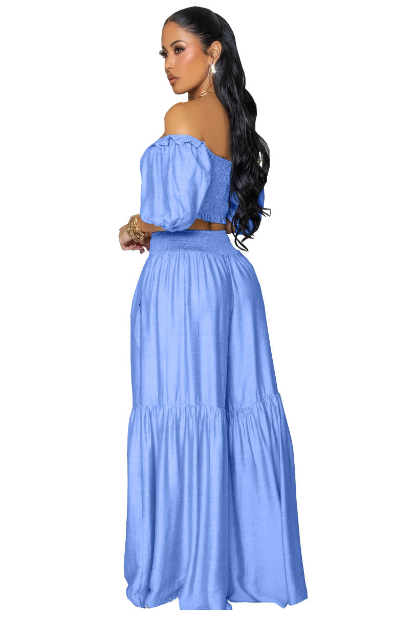 WOMEN FASHION TWO PIECES TOP AND PANTS SET