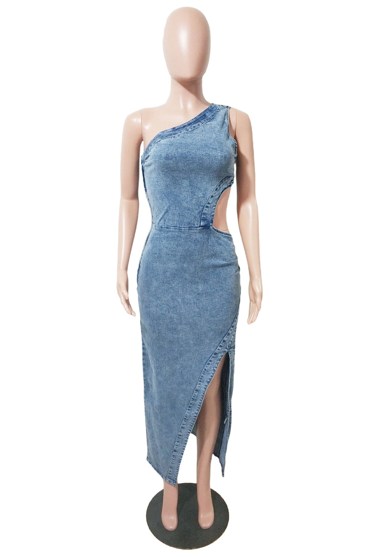 WOMEN FASHION DENIM LONG MAXI DRESS