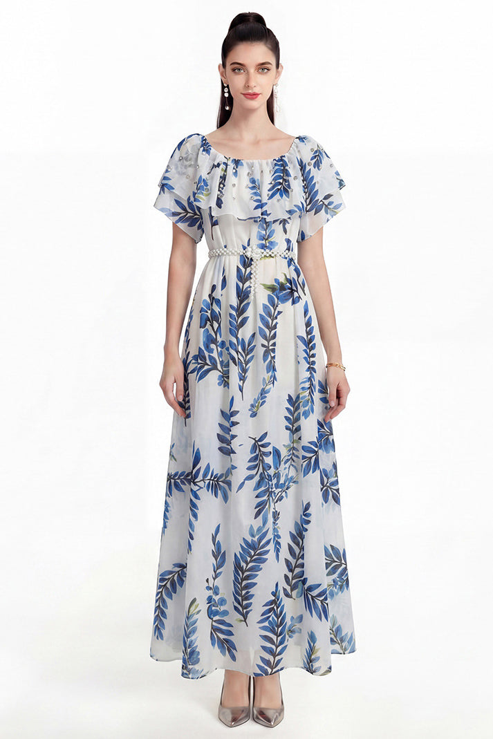 WOMEN FASHION CHIFFON LONG MAXI DRESS