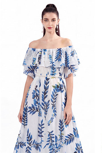 WOMEN FASHION CHIFFON LONG MAXI DRESS