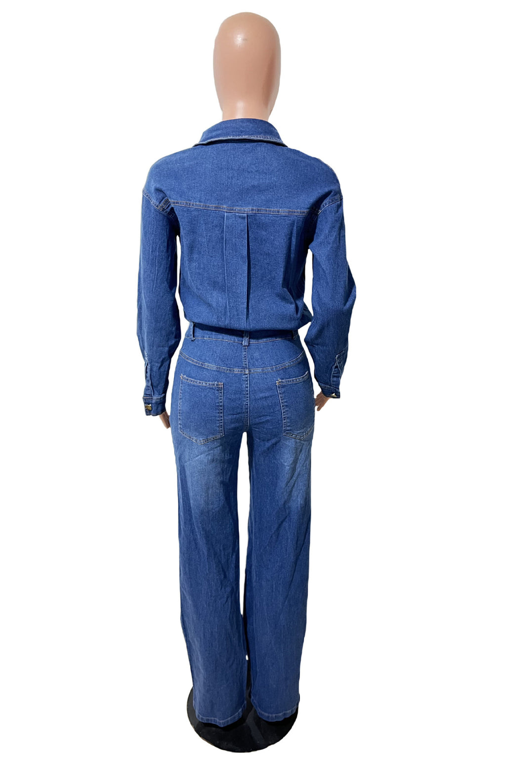 WOMEN FASHION DENIM LONG SLEEVES JUMPSUIT