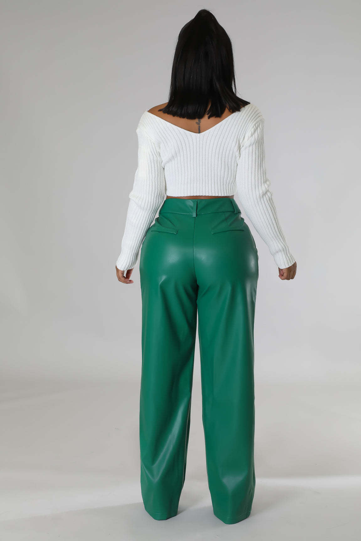 WOMEN FASHION PU LEATHER PANTS