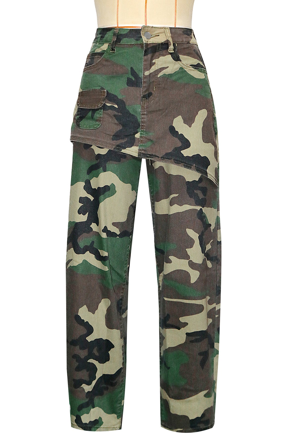 WOMEN FASHION OVERSKIRT WIDE LEG PANTS