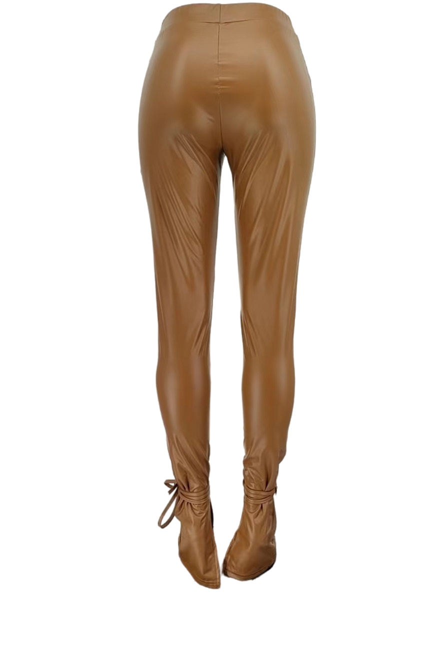 WOMEN FASHION PU LEATHER PANTS